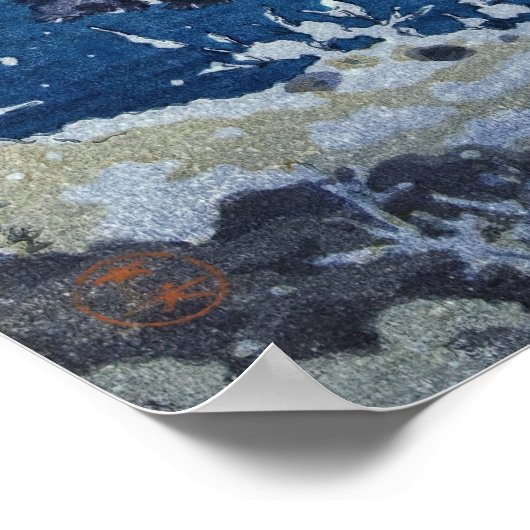 Tsuchiya Koitsu - Sneeuw op de Ukimido bij Katada Poster (Hoek)