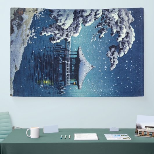 Tsuchiya Koitsu - Sneeuw op de Ukimido bij Katada Spandoek (Beurs)