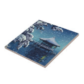 Tsuchiya Koitsu - Sneeuw op de Ukimido bij Katada Tegeltje (Zijkant)