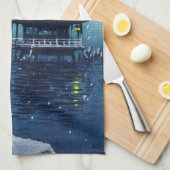 Tsuchiya Koitsu - Sneeuw op de Ukimido bij Katada Theedoek (Quarter Fold)