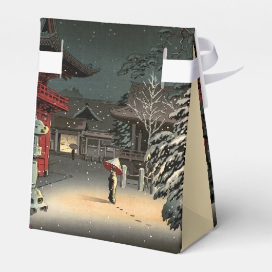 Tsuchiya Koitsu - Sneeuw op Nezu Shrine Bedankdoosjes (Achterkant)
