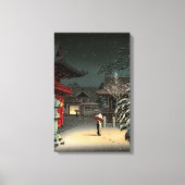 Tsuchiya Koitsu - Sneeuw op Nezu Shrine Canvas Afdruk (Voorkant)