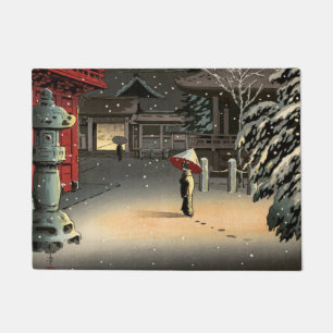 Tsuchiya Koitsu - Sneeuw op Nezu Shrine Deurmat