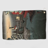 Tsuchiya Koitsu - Sneeuw op Nezu Shrine Golfhanddoek (Horizontaal)