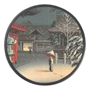 Tsuchiya Koitsu - Sneeuw op Nezu Shrine Hockey Puck