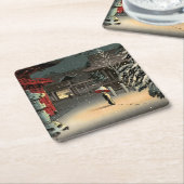 Tsuchiya Koitsu - Sneeuw op Nezu Shrine Kartonnen Onderzetters (Schuin)