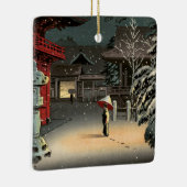 Tsuchiya Koitsu - Sneeuw op Nezu Shrine Keramisch Ornament (Rechts)