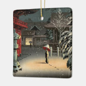 Tsuchiya Koitsu - Sneeuw op Nezu Shrine Keramisch Ornament (Links)