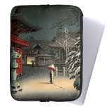 Tsuchiya Koitsu - Sneeuw op Nezu Shrine Laptop Sleeve<br><div class="desc">Sneeuw op Nezu Shrine / Voman in Snow - Tsuchiya Koitsu,  Woodblock color print,  1934</div>