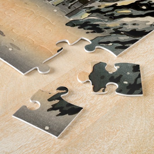 Tsuchiya Koitsu - Sneeuw op Nezu Shrine Legpuzzel (Zijkant)