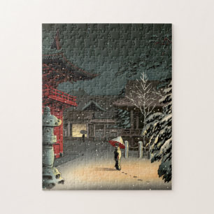 Tsuchiya Koitsu - Sneeuw op Nezu Shrine Legpuzzel