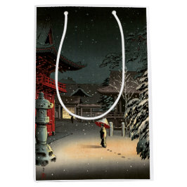 Tsuchiya Koitsu - Sneeuw op Nezu Shrine Medium Cadeauzakje