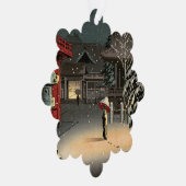 Tsuchiya Koitsu - Sneeuw op Nezu Shrine Ornament Kaart (Rechts)