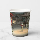 Tsuchiya Koitsu - Sneeuw op Nezu Shrine Papieren Bekers (Achterkant)