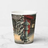 Tsuchiya Koitsu - Sneeuw op Nezu Shrine Papieren Bekers (Links)