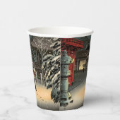 Tsuchiya Koitsu - Sneeuw op Nezu Shrine Papieren Bekers (Rechts)