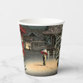 Tsuchiya Koitsu - Sneeuw op Nezu Shrine Papieren Bekers (Voorkant)