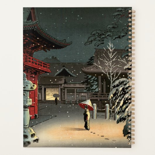 Tsuchiya Koitsu - Sneeuw op Nezu Shrine Planner (Achterkant)