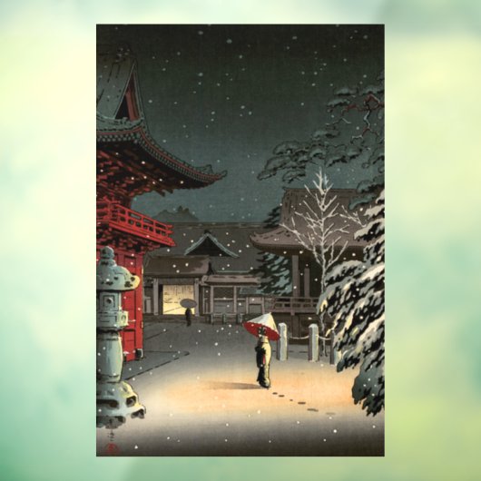 Tsuchiya Koitsu - Sneeuw op Nezu Shrine Raamsticker (Vel 3)