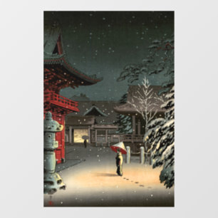 Tsuchiya Koitsu - Sneeuw op Nezu Shrine Raamsticker