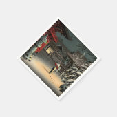 Tsuchiya Koitsu - Sneeuw op Nezu Shrine Servet (Hoek)