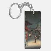 Tsuchiya Koitsu - Sneeuw op Nezu Shrine Sleutelhanger (Voorkant Links)
