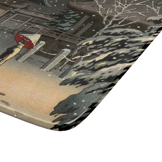 Tsuchiya Koitsu - Sneeuw op Nezu Shrine Snijplank (Hoek)