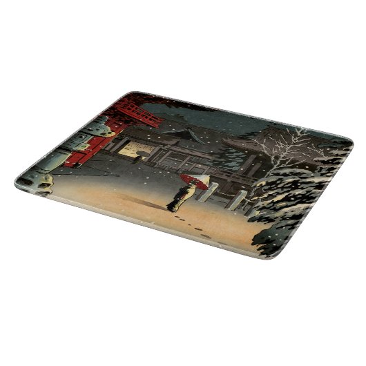 Tsuchiya Koitsu - Sneeuw op Nezu Shrine Snijplank (Hoek)