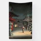 Tsuchiya Koitsu - Sneeuw op Nezu Shrine Spandoek (Verticaal)