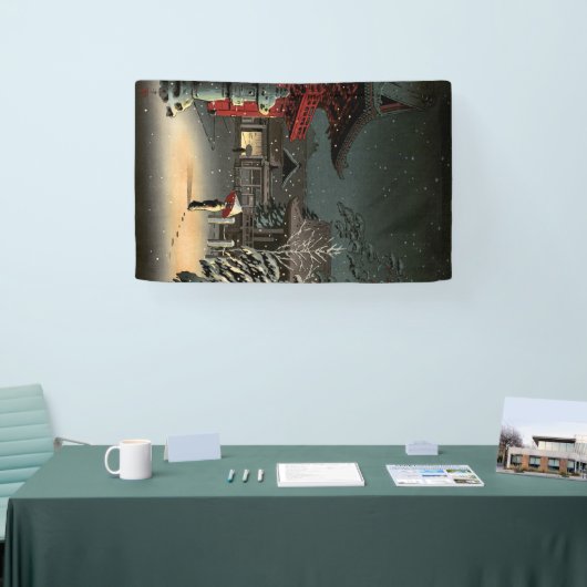 Tsuchiya Koitsu - Sneeuw op Nezu Shrine Spandoek (Beurs)