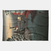 Tsuchiya Koitsu - Sneeuw op Nezu Shrine Theedoek (Horizontaal)