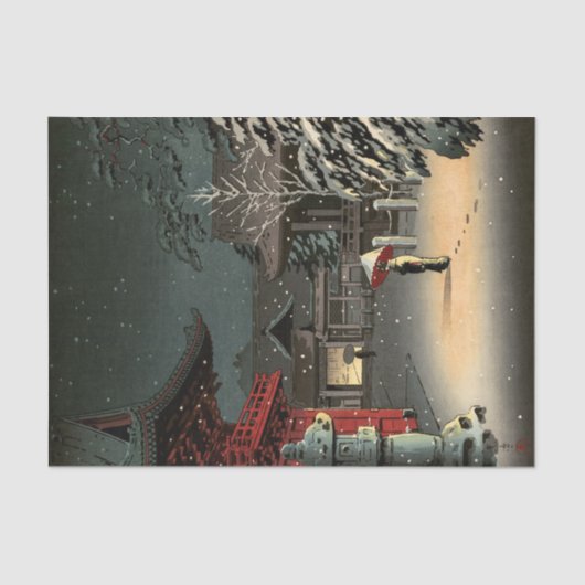 Tsuchiya Koitsu - Sneeuw op Nezu Shrine Tissuepapier (Voorkant)