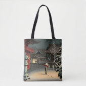 Tsuchiya Koitsu - Sneeuw op Nezu Shrine Tote Bag (Voorkant)