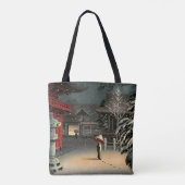 Tsuchiya Koitsu - Sneeuw op Nezu Shrine Tote Bag (Achterkant)