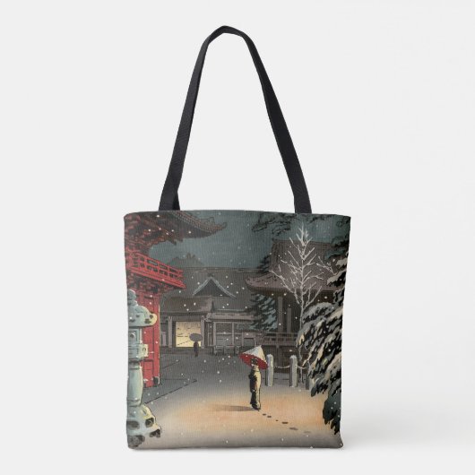Tsuchiya Koitsu - Sneeuw op Nezu Shrine Tote Bag (Achterkant)