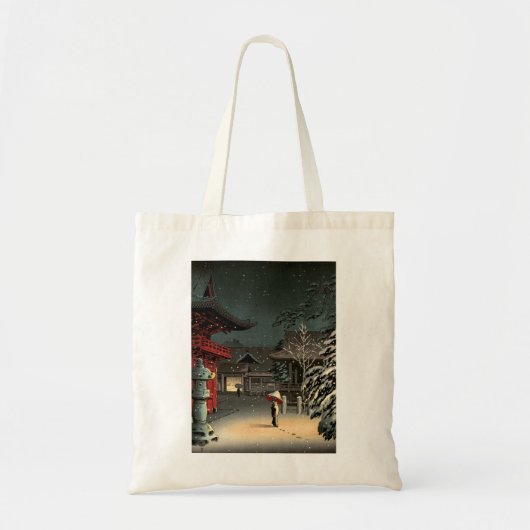 Tsuchiya Koitsu - Sneeuw op Nezu Shrine Tote Bag (Voorkant)
