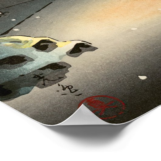 Tsuchiya Koitsu - Snow at Nezu Shrine Poster (Hoek)