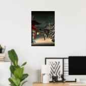 Tsuchiya Koitsu - Snow at Nezu Shrine Poster (Thuiskantoor)