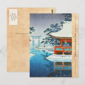 Tsuchiya Koitsu Snowy Miyajima winterkunst Briefkaart (Voorkant / Achterkant)