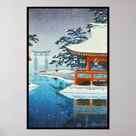 Tsuchiya Koitsu Snowy Miyajima winterkunst Poster (Voorkant)