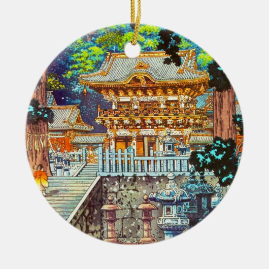 Tsuchiya Koitsu The Gate Yomei the Nikko Shrine Keramisch Ornament (Voorkant)