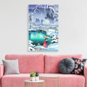 Tsuchiya Koitsu - Voorjaarssneeuw bij Maruyama Canvas Afdruk (Insitu (Woonkamer))