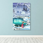 Tsuchiya Koitsu - Voorjaarssneeuw bij Maruyama Canvas Afdruk (Insitu (Houten vloer))