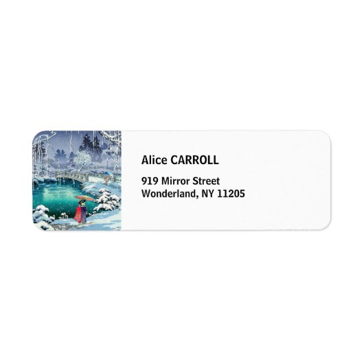 Tsuchiya Koitsu - Voorjaarssneeuw bij Maruyama Etiket (Voorkant)