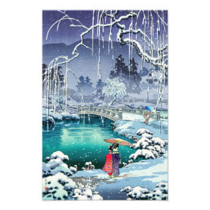 Tsuchiya Koitsu - Voorjaarssneeuw bij Maruyama Foto Afdruk