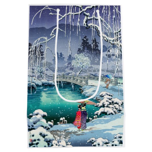 Tsuchiya Koitsu - Voorjaarssneeuw bij Maruyama Medium Cadeauzakje (Achterkant)