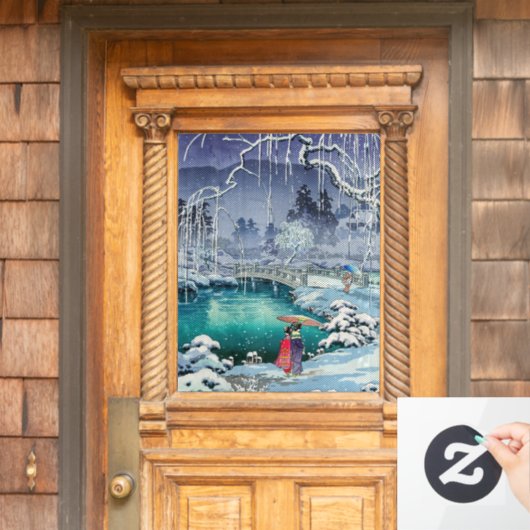 Tsuchiya Koitsu - Voorjaarssneeuw bij Maruyama Raamsticker (Huis Deur)