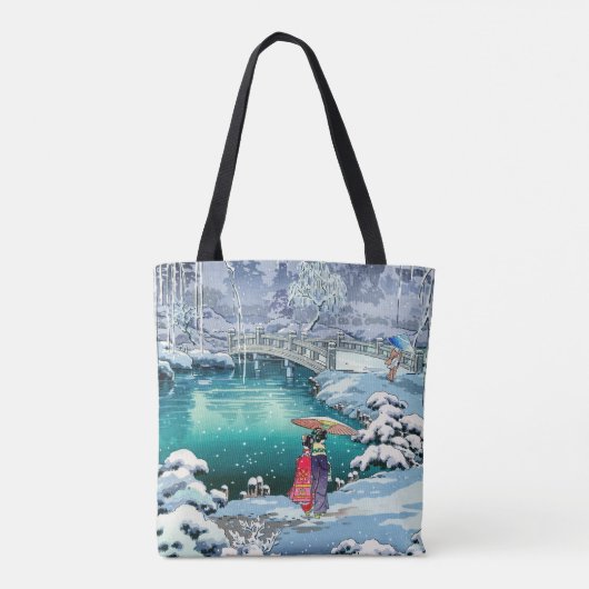 Tsuchiya Koitsu - Voorjaarssneeuw bij Maruyama Tote Bag (Achterkant)