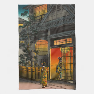 Tsuchiya Koitsu - Zijstraat Araki in Yotsuya Theedoek