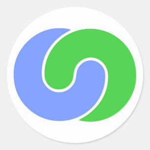 Tsukuba stadsvlag Ibaraki prefectuur japan symbool Ronde Sticker